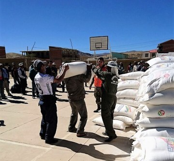 1.000 familias de 36 comunidades de San Lucas reciben ayuda alimentaria