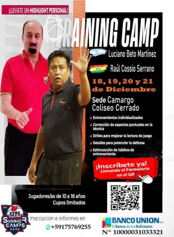 Convocan a basquetbolistas a participar del Training Camp en Camargo