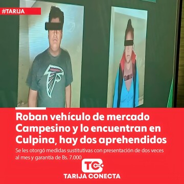 Encuentran vehículo robado en Culpina; dos personas son procesadas