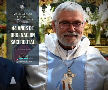 Monseñor Adolfo Bittschi cumplió 44 años de servicio sacerdotal