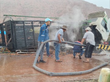 Se incendia un camión en el tramo Villa Abecia-Las Carreras