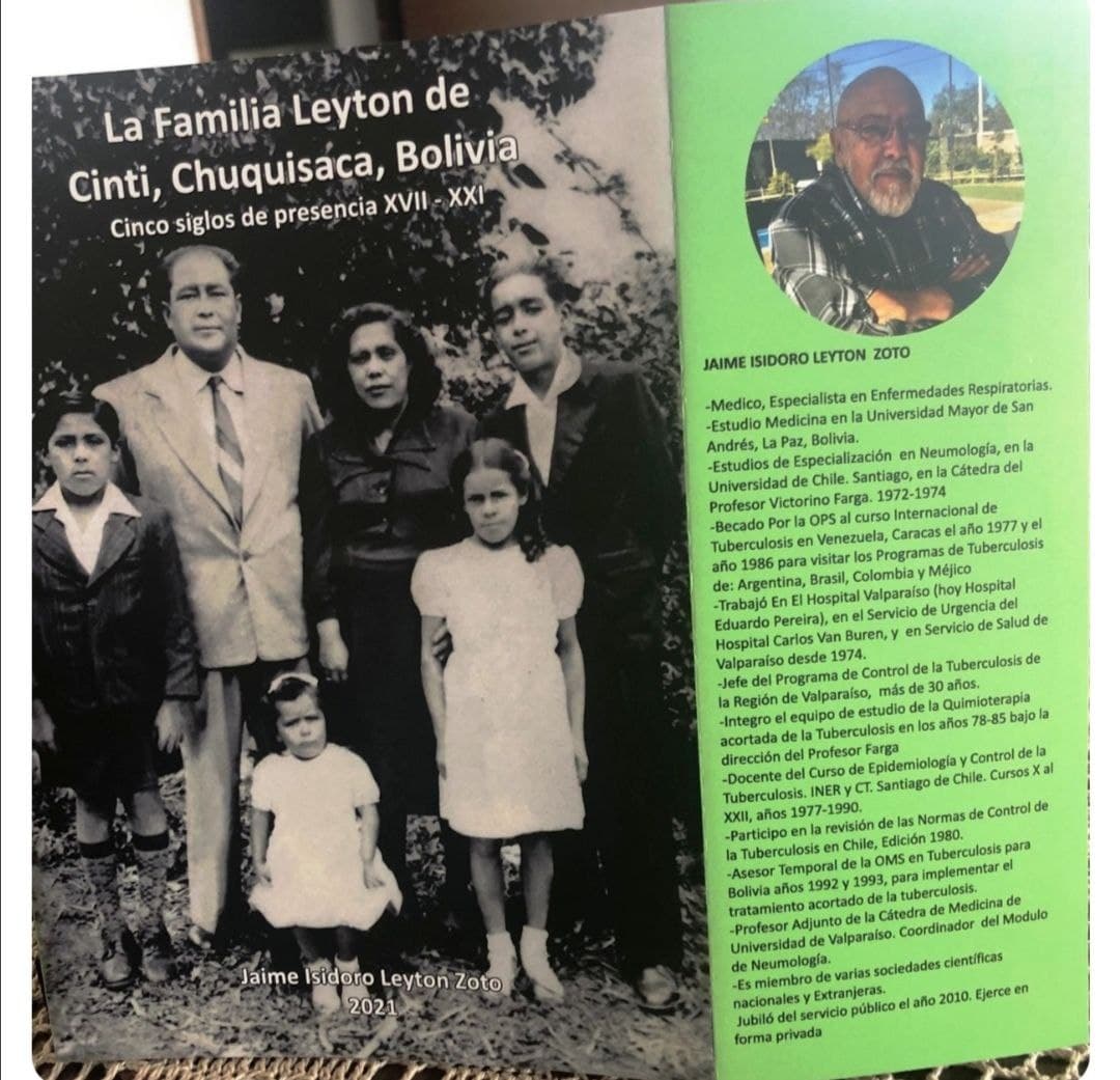 Jaime Leytón Zoto escribió un libro de la familia Leytón en Cinti